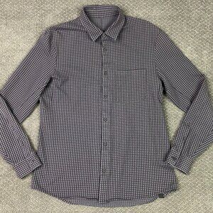 Lululemon Commission Shirt Men's Small Lunar Rock Black Granite Button Down